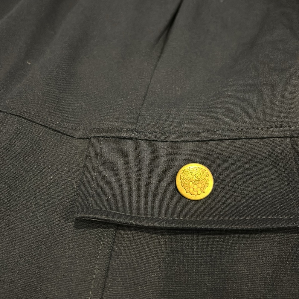 Vince Camuto Navy Blue Faux Pocket Dress Cute Sleeves and Gold Button Detail - Picture 2 of 6